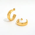 JOOLIM  High End 18K Gold Plated Small Circle Chunky Hoop Earrings for Women Stainless Steel Earrings Wholesale