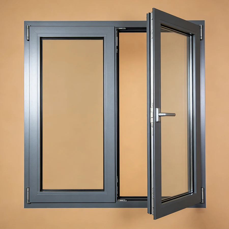 Factory Price High Insulation Low U Value Soundproof Thermal Break Aluminum Glass Casement Window Hurricane Rated for Villa