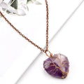 Brown Chain Hand Craft Wire Wrap Heart Pendant With Free Chain Tree of Life Heart Pendant Necklace