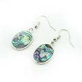 Hot Selling Fashion Abalone Shell Inlay Oval Shaped Dangle Earrings With Silver Edge