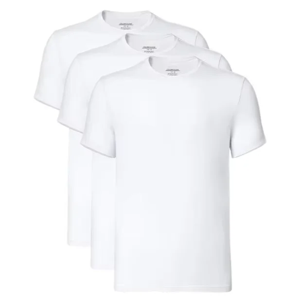 Custom Logo 240g Bamboo Fiber Jersey Double Yarn Solid Color Round Neck Summer Casual T-Shirt for Men & Women Shoulder Design