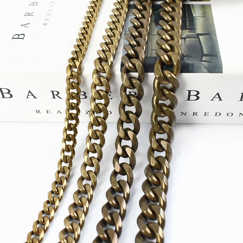 Meetee KY453 Brass Color Bag Handbag Accessories Garment Belt Keychain Clutch Handle Solid Brass Chain