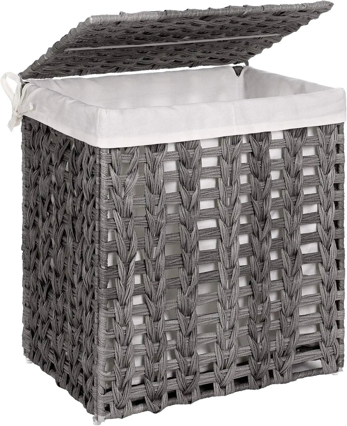 JY Home Use Plastic Metal Woven Rolling Laundry Hamper PP Synthetic Rattan Basket with Lid Cheap Stocks Available