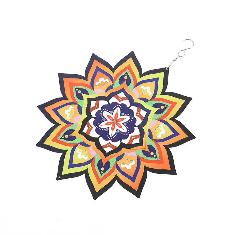 Factory Price 3D Rotating Wind Spinner Chime 12 Inches Stainless Steel Wind Catcher Hanging Ornament for Garden Yard Decor