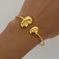 J&D Best Seller High Polished Smooth Surface Stainless Steel Asymmetrical Adjustable Bangle
