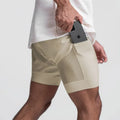Custom LOGO 2 in 1 Summer Breathable Lining Sports Workout Gym Men's Shorts