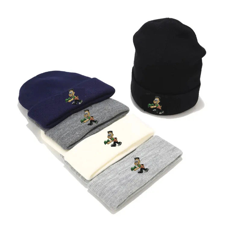 Winter Hats Wholesale Factory Custom logo Knitted Beanies With Woven Label