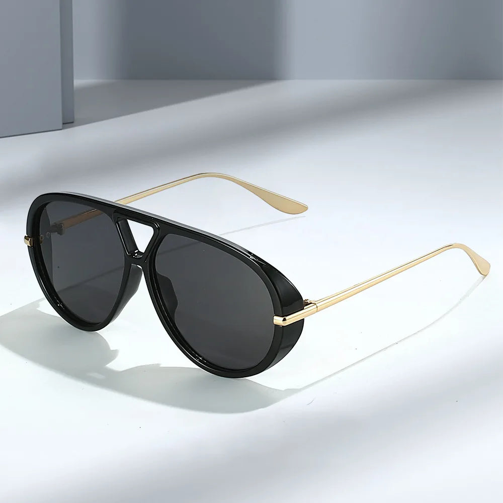 Modern Luxury Vintage Sunglasses UV400 New Oversized Oval Metal  PC Glasses Customizable Logo Fashion Sunglasses