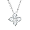 Wholesale S925 Sterling Silver Gra VVS 0.1ct Diamond Moissanite Four-leaf Necklace Chain Gift  for Lady Women Fine Jewelry