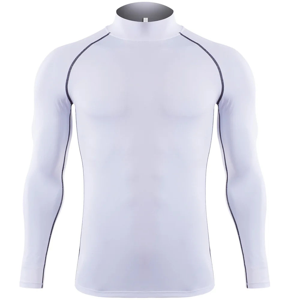 Men's Plus Size Printed Sportswear Long Sleeve Compression Shirts Athletic Workout Sports Water Rash Guard Breathable Autumn