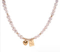 Fashion Design Natural Freshwater Pearl Heart Shaped Wishing Card Pendant Neck Chain Temperament Personality Necklace Jewelry
