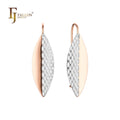 FJ Fallon Fashion Jewelry Wire Hook Earrings Plated in Rose Gold Two Tone Brass Based