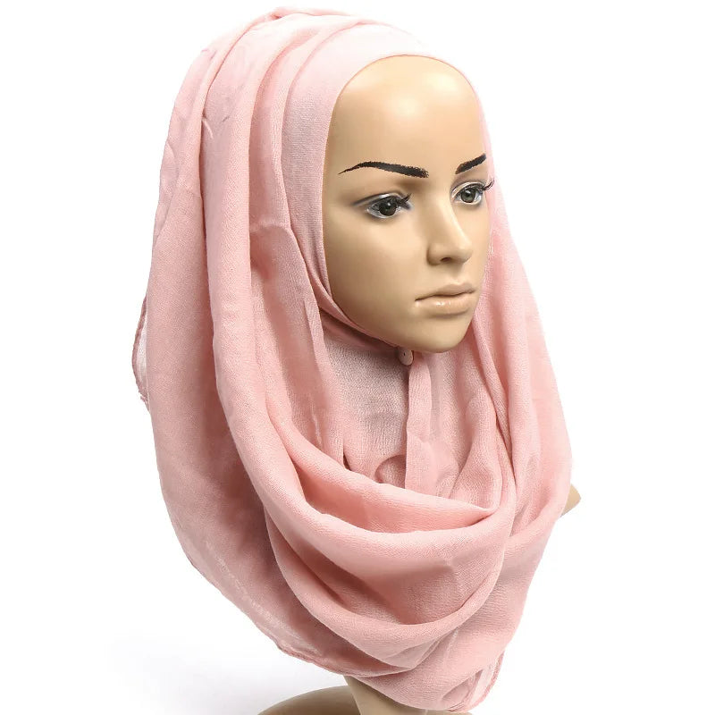Wholesale Viscose Cotton Scarves 36 Color Plain Hijab Women Scarf 2021 Abya Muslim Hijab