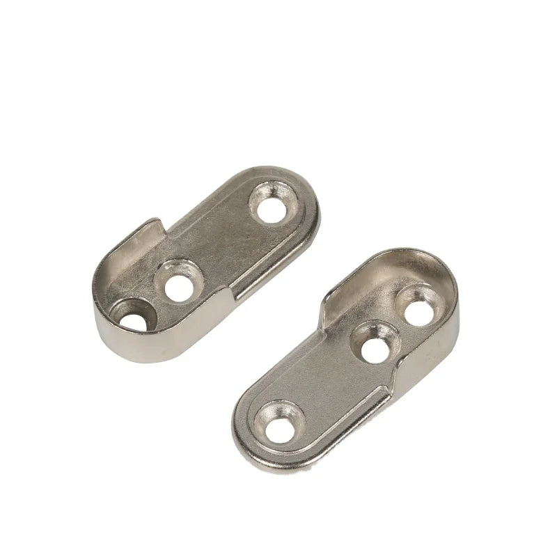 Furniture Fittings Supports Round Tube Zinc Alloy Wardrobe Support Tube Rail Brackets Hanging Oval Tube Support