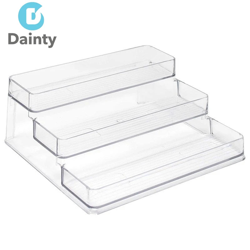 DOOSO 3-Tier Clear Kitchen Storage Rack Food-grade Kitchen Organizer Spice Racks for Seasoning Bottles Jars