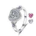1 Carat Custom Heart Shape 925 Sterling Silver Ring Promise Ring Band Engagement Wedding Rings Jewelry Women 18k Gold