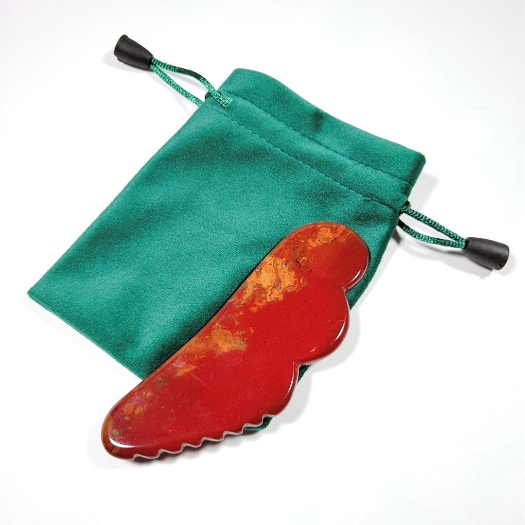 Huiying Direct Supply Massage Therapy Apparatues Wing Jagged Mookaite jasper Guastone Scraping Gua Sha Board