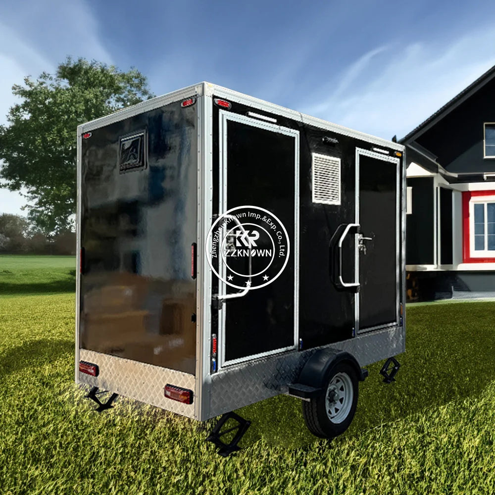 2025 Luxury Portable VIP Restrooms High Quality Expandable Detachable Electronic Hydraulic Mobile Toilets Trailer Wheels Parks