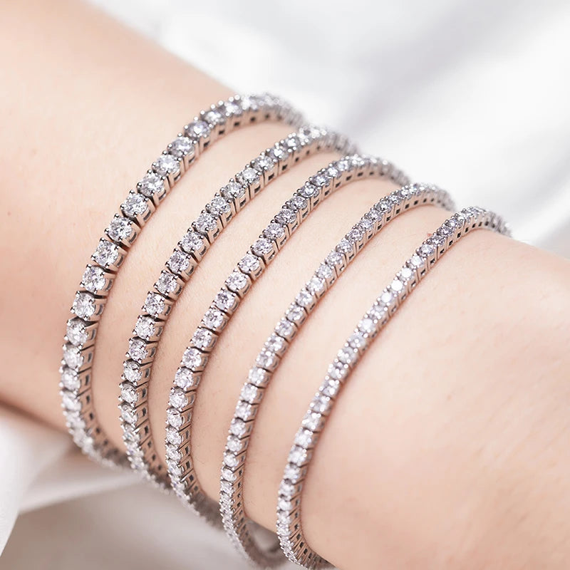 10K Gold Jewelry 2mm-4mm Stone Size Lab Grown Diamond Tennis Chain HPHT Lab Grown Bracelet
