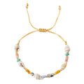 Go2boho Handmade Shell Beaded Bracelet Adjustable Summer Beach Jewelry Gold Plated Cord Boho Gift for Women Holiday Wear