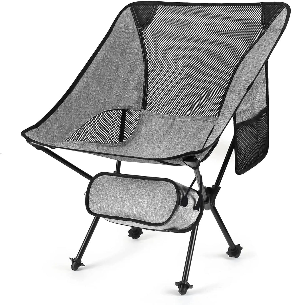 WOQI Aluminum Camping Chairs Outdoor Ultralight Compact Portable Folding Backpacking Fabric Beach Picnic Travel Fish