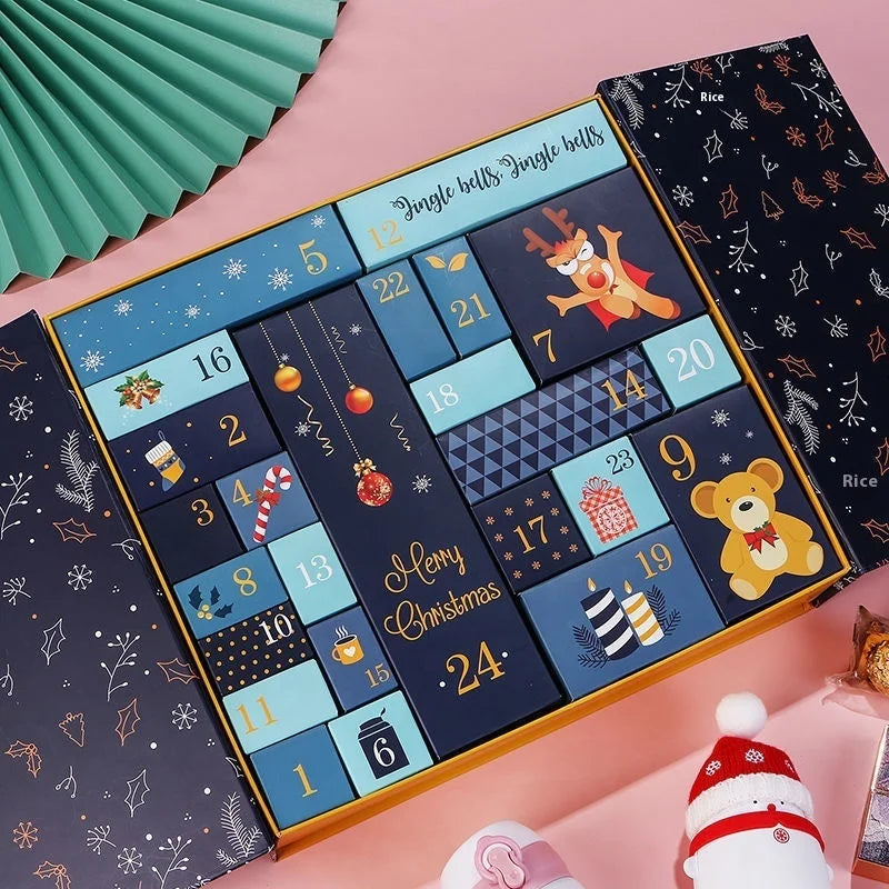 Custom Countdown Activity Gift Packaging Empty Kids Christmas Advent Calendar Box
