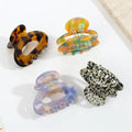 MIO Small 4cm Luxury Acetate Hollow Oval Shape Cute Hairgrips Colorful Ellipse Hair Claw Beautiful Hair Jaw Clips for Girls