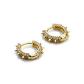 Daidan Gold Hoops Earrings 18K Rivet Spike Personality Punk Silver Hoop Zirconia Earrings for Women