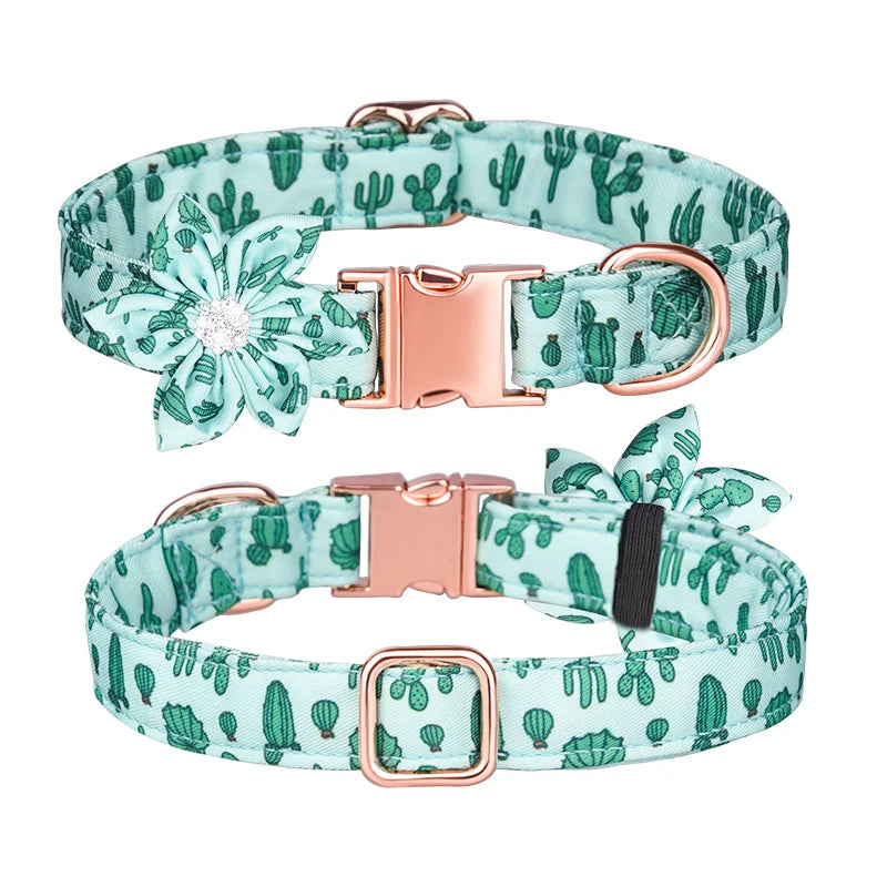 Soft Comfortable Fabric Cute Design Cotton Webbing Quick Release Adjustable Pet Dog Collar