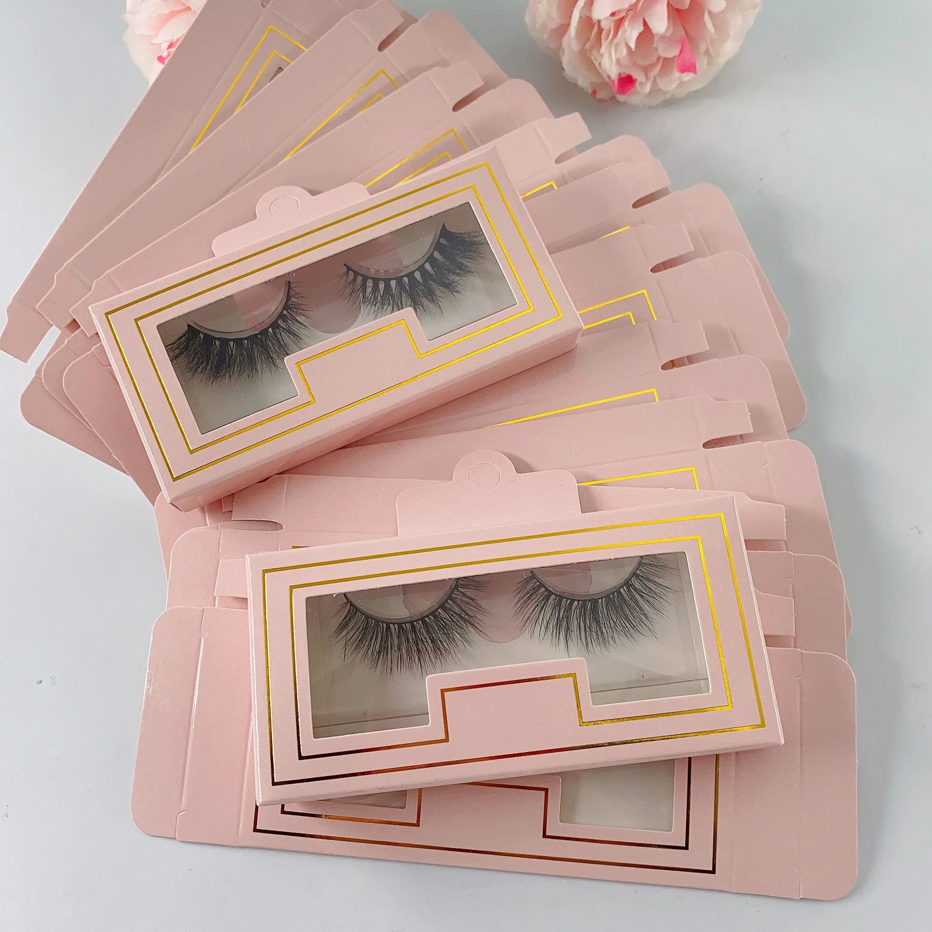 Wholesale Own Brand 3D Fluffy Short Mink Lashes Natural Length Full Strip False Eyelash
