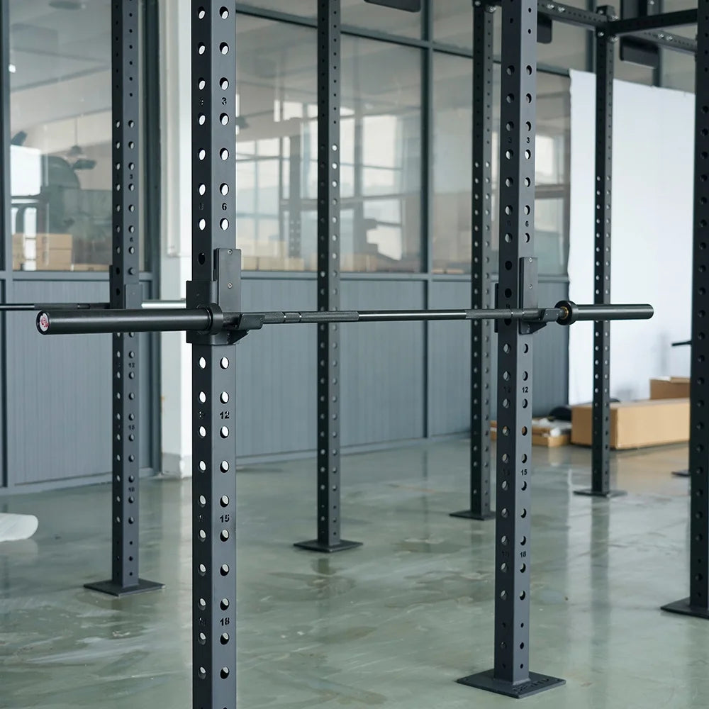 2.2m 20KG All-Black Weightlifting Barbell with Custom Logo for Home Gym Powerlifting Training 28mm Diameter 15KG Weight
