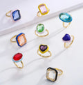 Zooying Luxury Women's Jewelry Colorful Distinctive Gemstone Enamel Ring for Engagement or Party