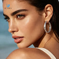 SUMMLY Dainty Zirconia Open Earrings 18K Gold Plated Stainless Steel Waterproof Hypoallergenic Fashion Earring for Women