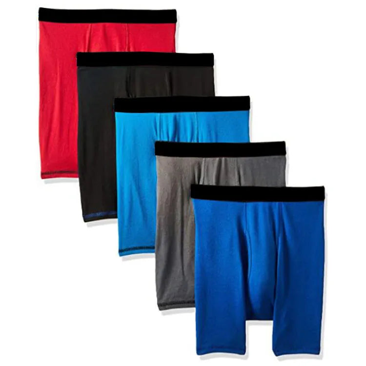 Men's Custom Logo Long-leg Boxer Shorts New Own Underwear for Gym Sports