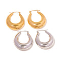 High Quality Silver & Cold Color CC Shape Earrings Stainless Steel PVD  Plated Chunky Earrings Jewelry