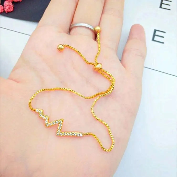 Dubai Gold Jewelry Micro Inlaid Stretch Braceletgold PlatedMicro Inlaid Bracelet Exquisite Jewelry Gold Plated Ladies Jewelry