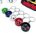 Wholesale 3D Rotatable Auto Car Light Keychain Metal Brake Pad Protein Keychain with Custom Logo for Car Keys