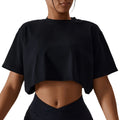 Wholesale Fashion  Casual Sports O-Neck Cotton Oversized Waist-length Short-sleeved Women's T-shirts