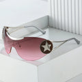 Custom Logo New Luxury Men Women Oversized Steampunk Y2k Sunglasses Goggles Star One Piece Lens Sunglasses Women