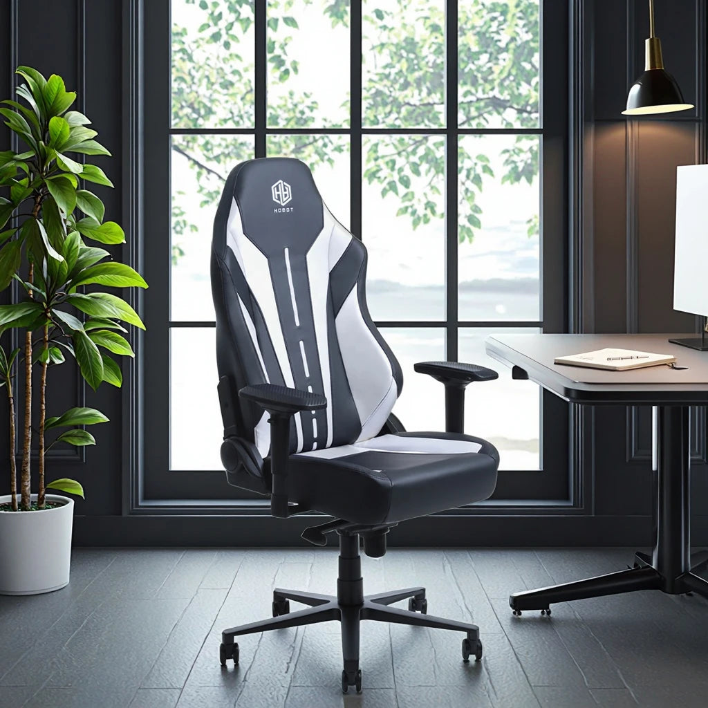HOBOT Purple PU Leather High Back Modern Ergonomic Swivel Chair with 4D Armrest Aluminum Alloy Base for Computer Office Gaming