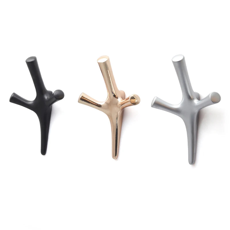 Oukali Hot Selling Furniture Hardware Wall Mount Big Hook Black Bathroom Aluminum Alloy Clothes Hat Coat Hook Furniture Hook