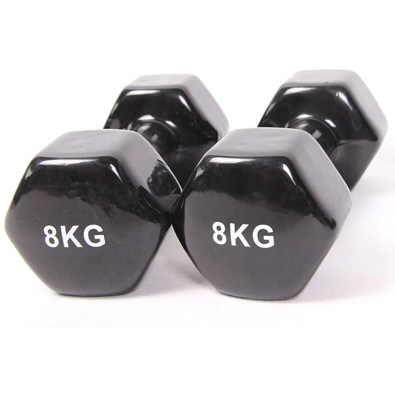 Men Used Hand Weight Vinyl Hexagon Dumbbell Colorful Neoprene Dumbbells 10kg 9kg 8kg 7kg 6kg 5kg