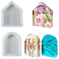 DM480 DIY Geometric Cube Night Light Bookend Mould Crystal House Arch Shape Specimen Silicone Mold for Flowers Preservation MegaBDM