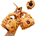Cute Plush Capybara Keychain Knitted Earphone Storage Bag Stuffed Animal School Bag Pendant Backpack Decoration Crochet Keychain