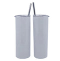 Wholesale  Ready for Sublimation Blank STRAIGHT 20oz Skinny Tumbler with Metal Straw  Custom Logo Tumbler