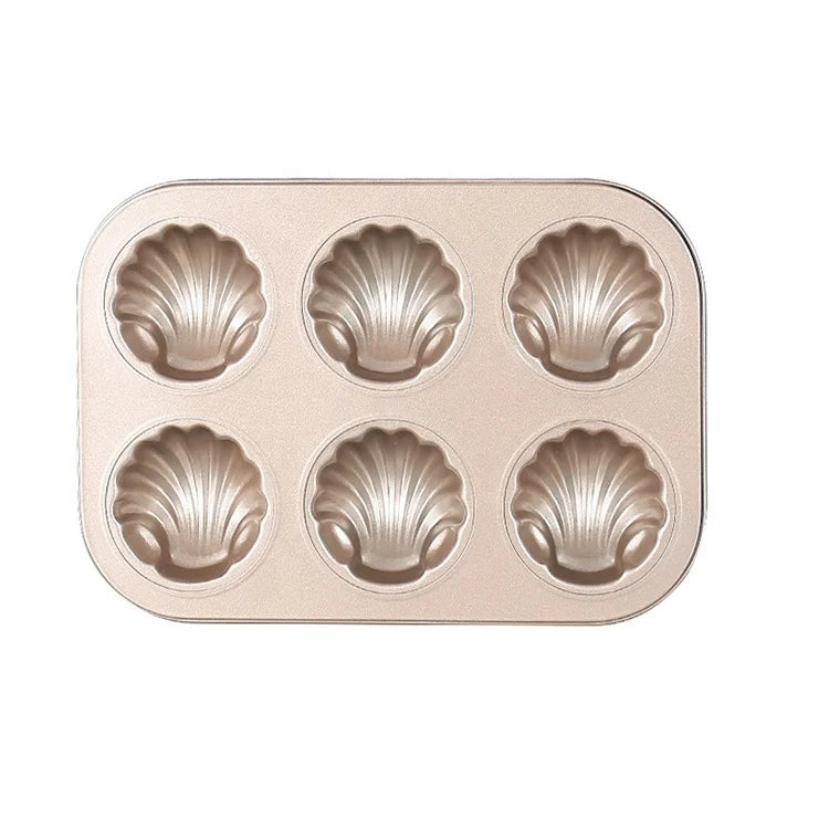 6 Cups Non Stick Madeleine  Muffin Tray Cupcake Baking Pan Mold Madeleine Pan Bakeware