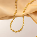Non Tarnish Luxury Water Proof 18k Gold Plated Pig Nose Chain Necklace Bracelet Stainless Steel Fine Fashion Jewelry Sets Women