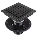 American Modern 3-Year ISO Linear Shower Floor Drain 4inch & 6inch Square Stainless Steel Flange Grid with Color Box 3 Years