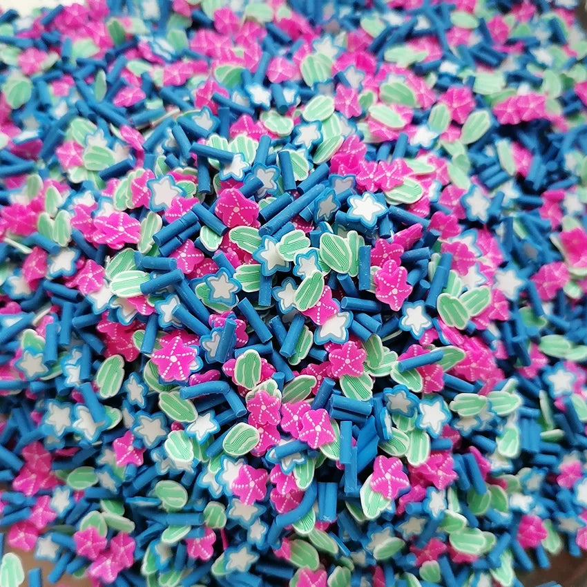 1000g DIY Craft Supplies Slime Polymer Sprinkles Slices Cactus Starfish Sea Animal Mix Polymer Clay Sprinkles