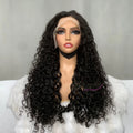 Good Price Super Double Drawn Luxury Curl Raw HairNatural Black Long Curly Hair 13X4 Full Frontal Lace Wig for Sell